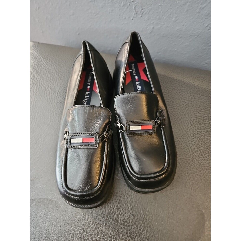 Tommy Hilfiger Dress Shoes youth size 12.5m Black‎ slip on dress shoes